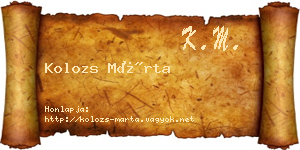 Kolozs Márta névjegykártya