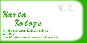 marta kolozs business card